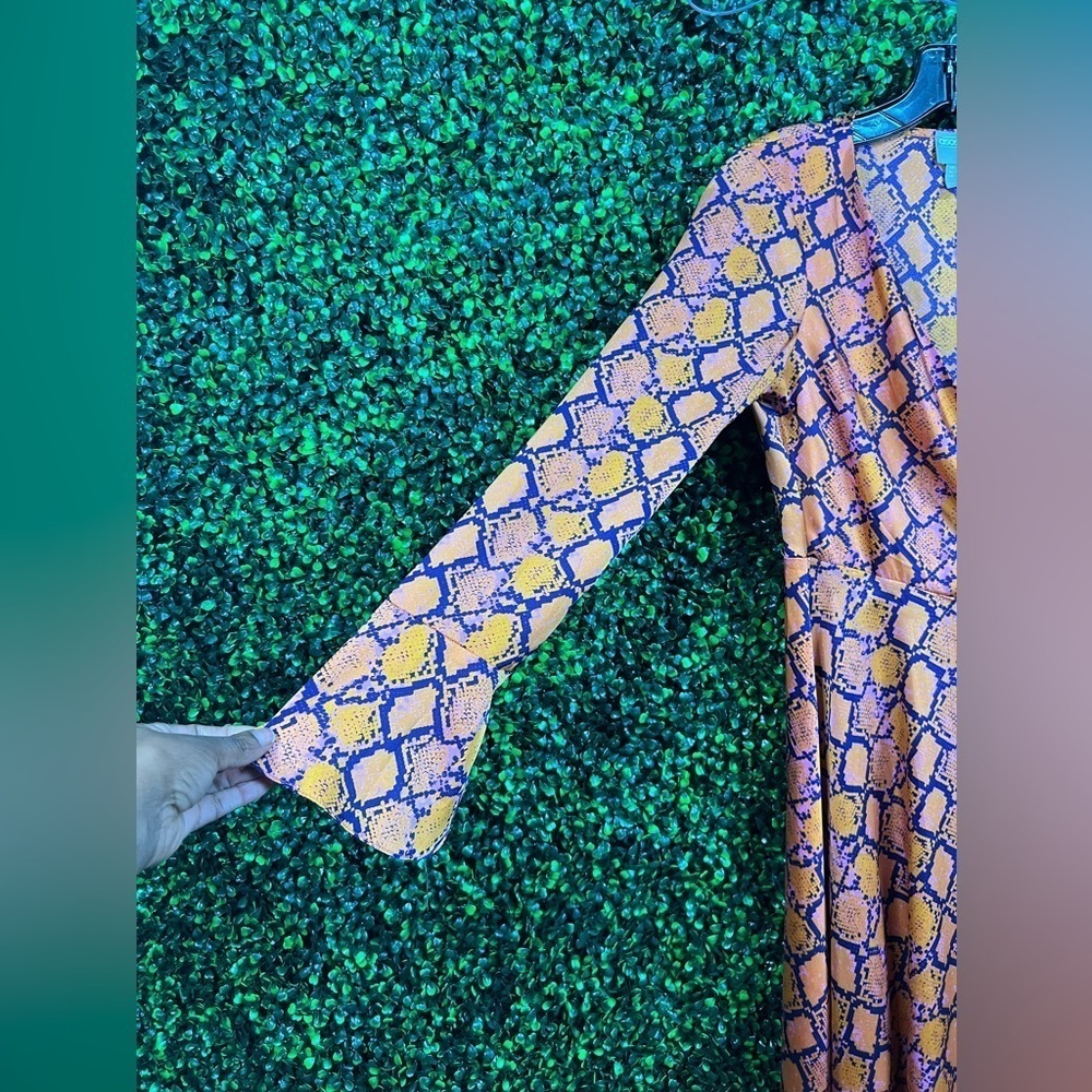 ASOS DESIGN | Python Print Wrap Dress - Picture 7 of 11